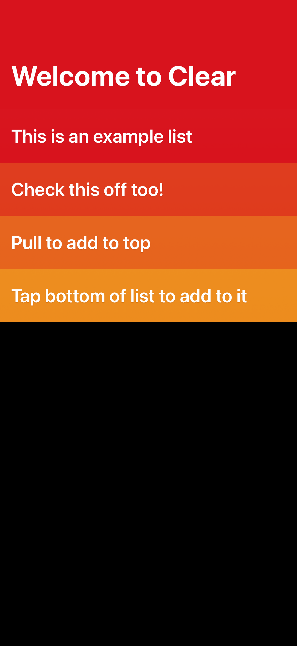 clear-todo onboarding screenshot
